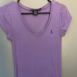 Ralph Lauren Purple Fitted Cap Sleeve Tee